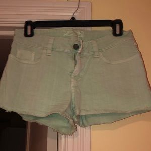 Mint green guess shorts